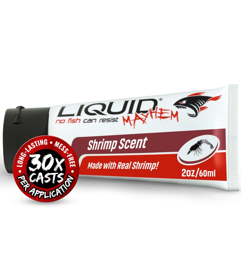Liquid Mayhem Shrimp Fish Attractant Gel 60 ml / 2 oz Â· 60 Uses 1-Pack â€“ Real Shrimp Bait & Aminos | UV-Enhanced Long-Lasting Gel â€“ All Lure Types - Image 1